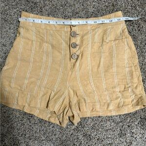 LC Lauren Conrad High Waist yellow and white striped Shorts